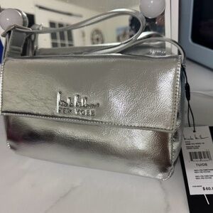 Silver Shoulder Bag by Nicole Miller
